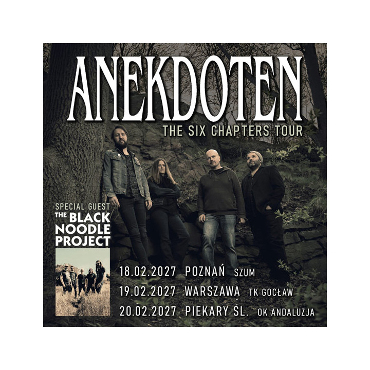 Bilet Kolekcjonerski Anekdoten | (gościnnie: The Black Noodle Project) - 19.02.2027 – Warszawa, TK Gocław (MIejsce stojące)