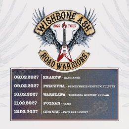 Bilet Kolekcjonerski WISHBONE ASH – Warszawa, Terminal Kultury Gocław, 10.02.2027 (Miejsce stojące)